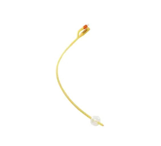 Dover 2-Way Hydrogel Coated Latex Coude Tip Urethral Urinary Catheter, 20FR, 30ML