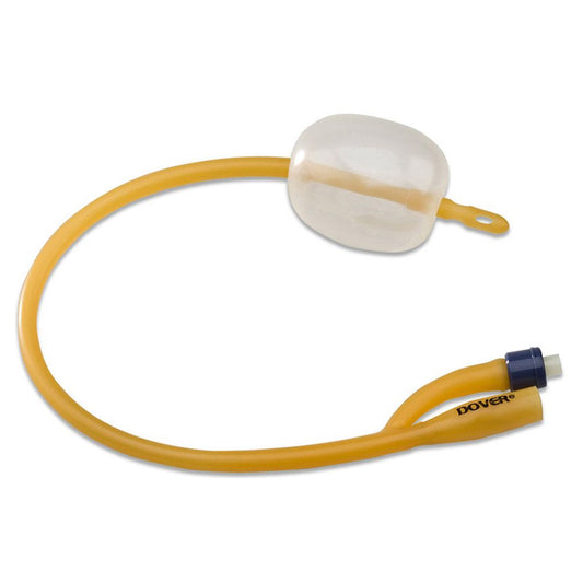 Dover Coude Tip Hydrogel Coated Red Latex Foley Catheter, 2-Way, 22 Fr, 5 cc
