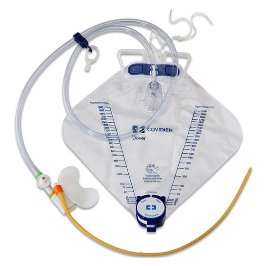Dover Hydrogel Coated Latex Coude Tip Foley Catheter Tray, 16 Fr, 5 mL