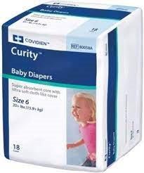 Curity Baby Diapers Size 6, 2X-Large Over 35 lbs.
