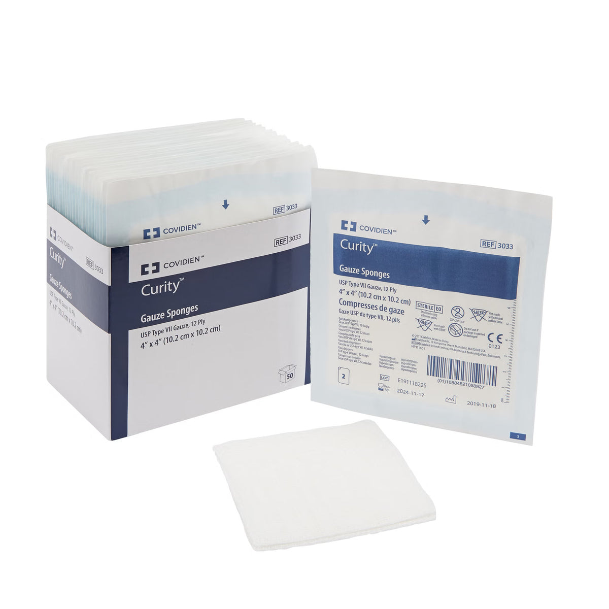 Curity™ Sterile USP Type VII Gauze Sponge, 4 x 4 Inch, 12-Ply, TR/25
