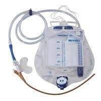 Dover 100% Silicone 400 ML U/M Foley Tray, Coude Tip, 18 FR (6.0 MM), 5 CC, 2000 ML Drain Bag, CSD