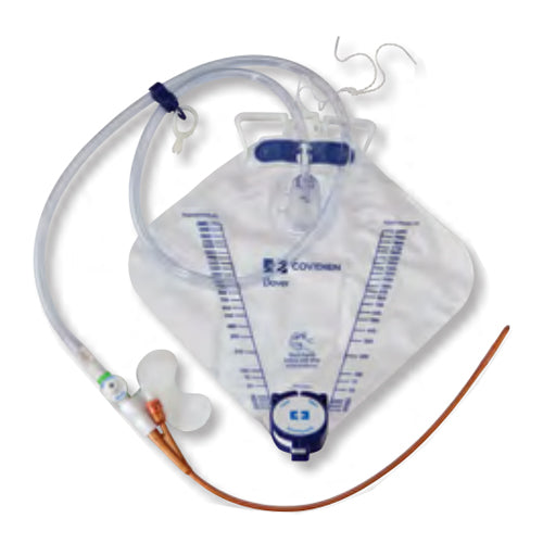 Dover Silver Hydrogel Coated Silicone 2-Way Foley Catheter Tray, 16 Fr, 5 cc, with Securement Device