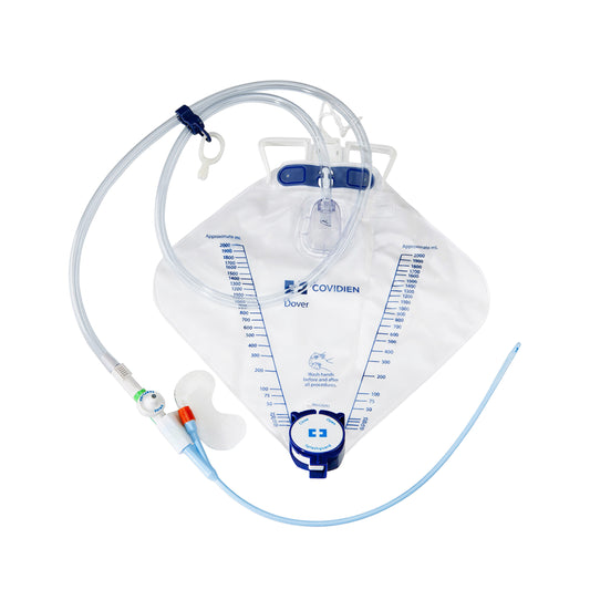 Dover 100% Silicone 2-Way Foley Catheter Tray, 18 Fr, 5 cc, with Securement Device