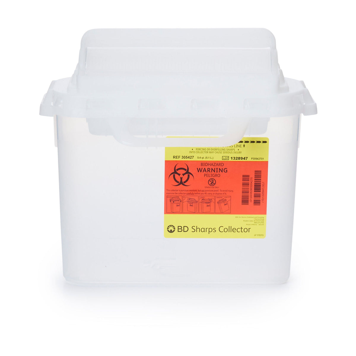 BD Multi-purpose Sharps Container, 12 x 12 x 4-4/5 Inch, CS/12
