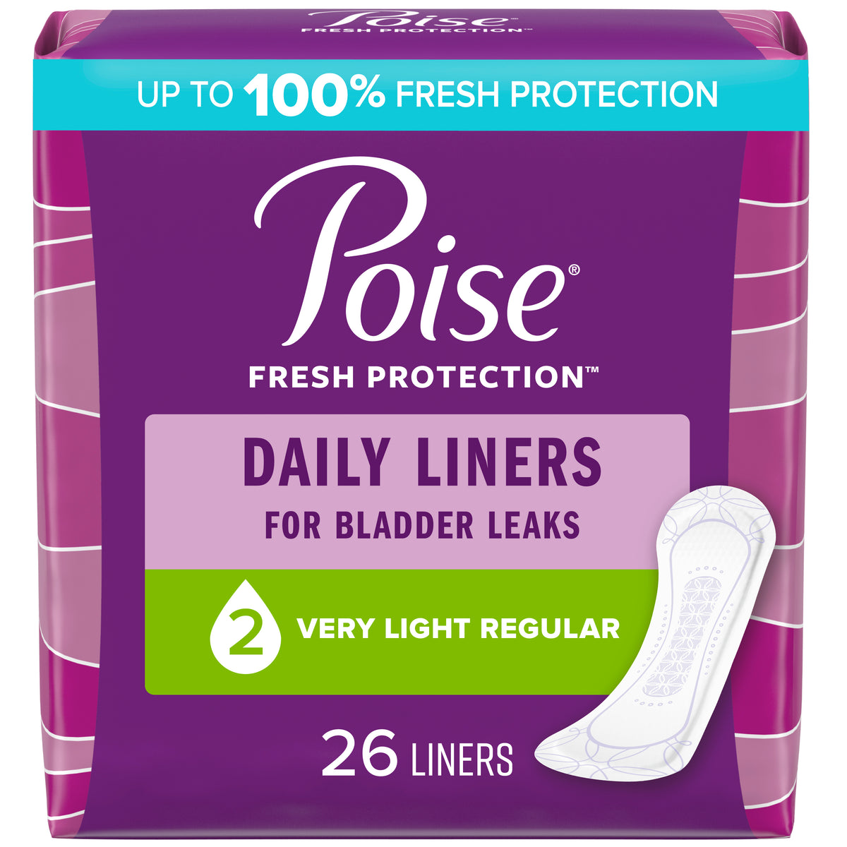 Poise Pantyliners Very Light Absorbency 7-1/2" Regular