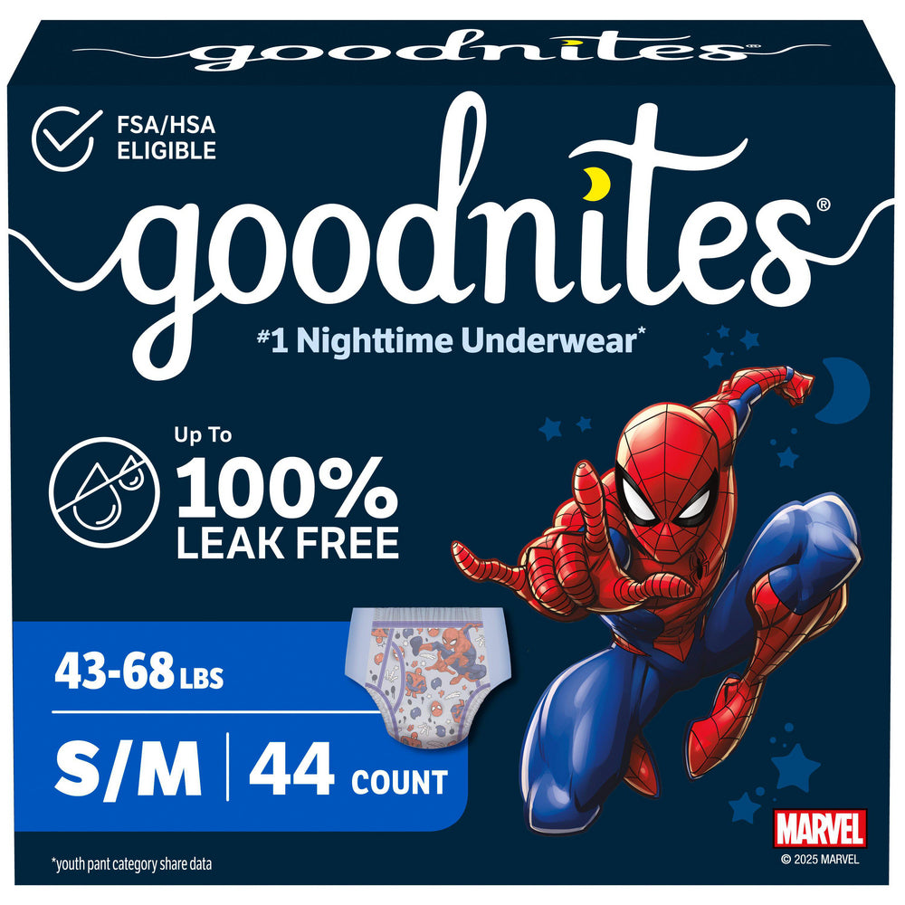 Goodnites Youth Pants for Boys Small/Medium, Giga Pack.