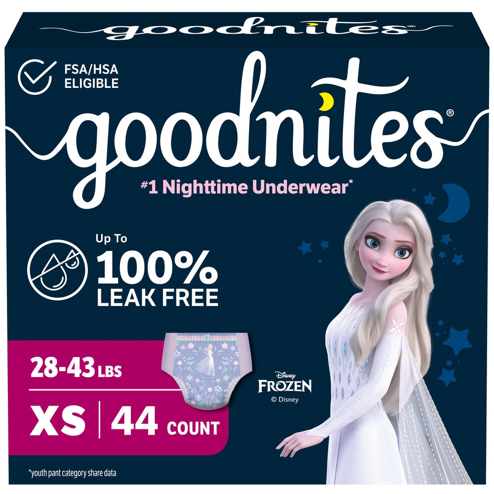 Goodnites Youth Pants for Girls X-Small, Giga Pack