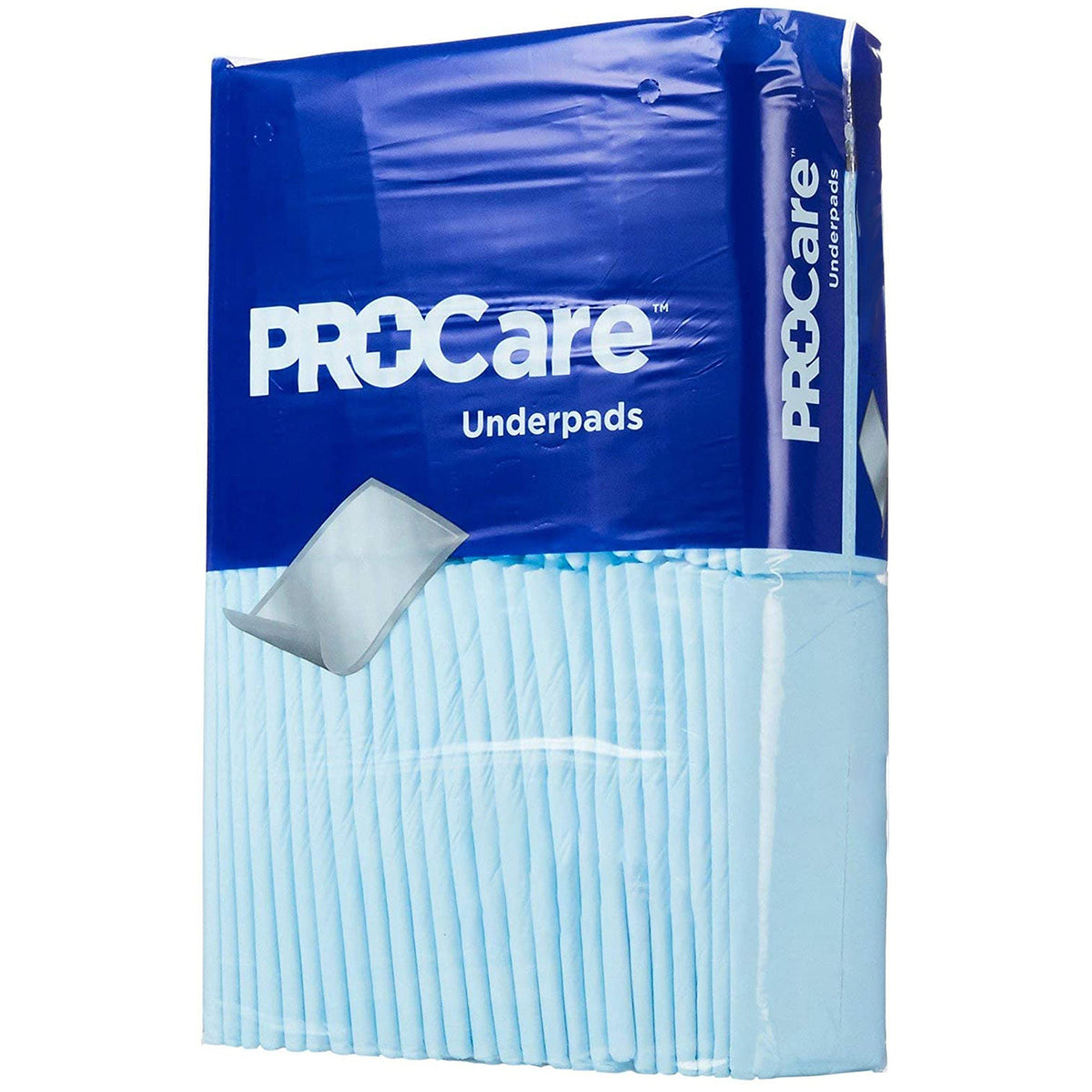 ProCare Incontinence Underpads, Moisture-Proof, Light Absorbency, Blue, 21 x 36", BG/30