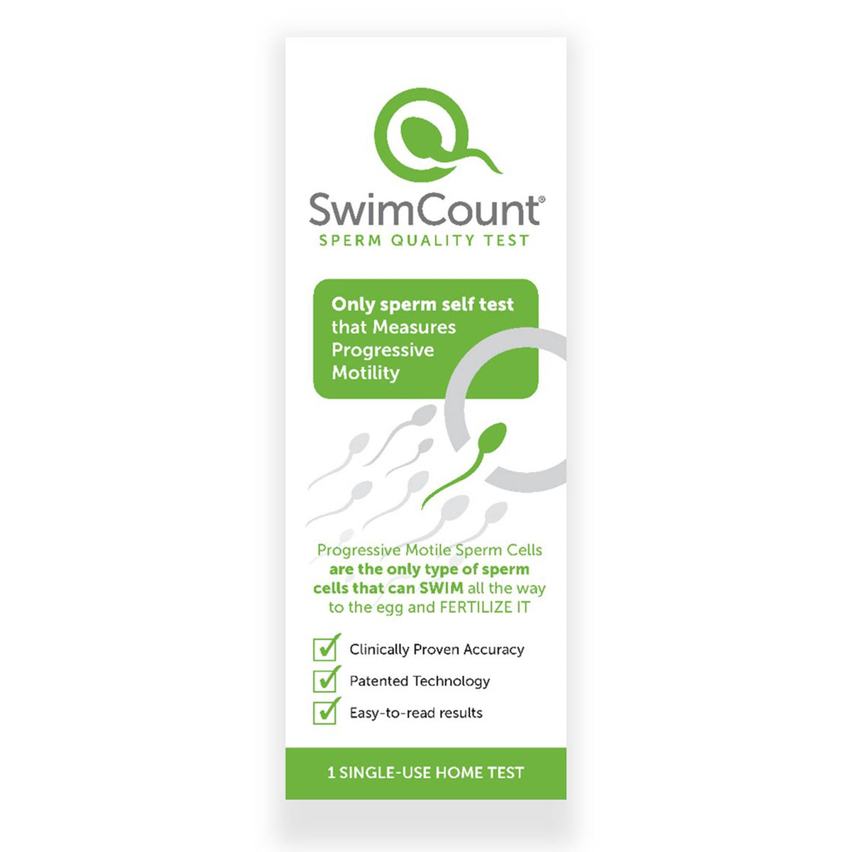 SwimCount® Sperm Quality Test, One Single-Use Home Test, KT/1