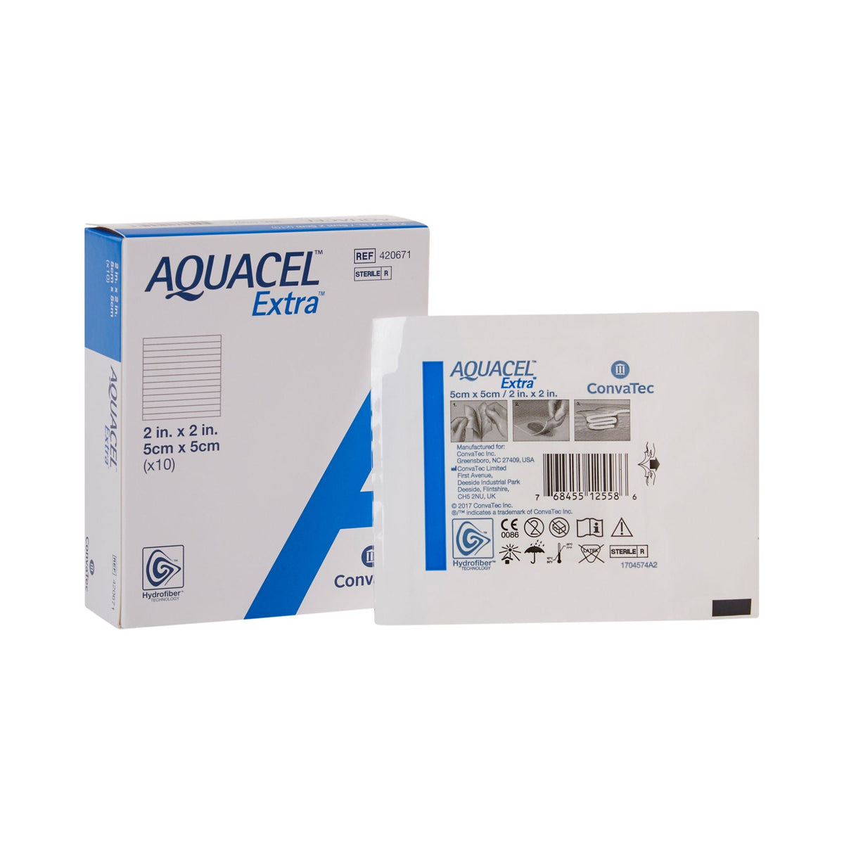 Aquacel® Extra™ Gelling Fiber Wound Dressing, 2 × 2 Inch, EA/1