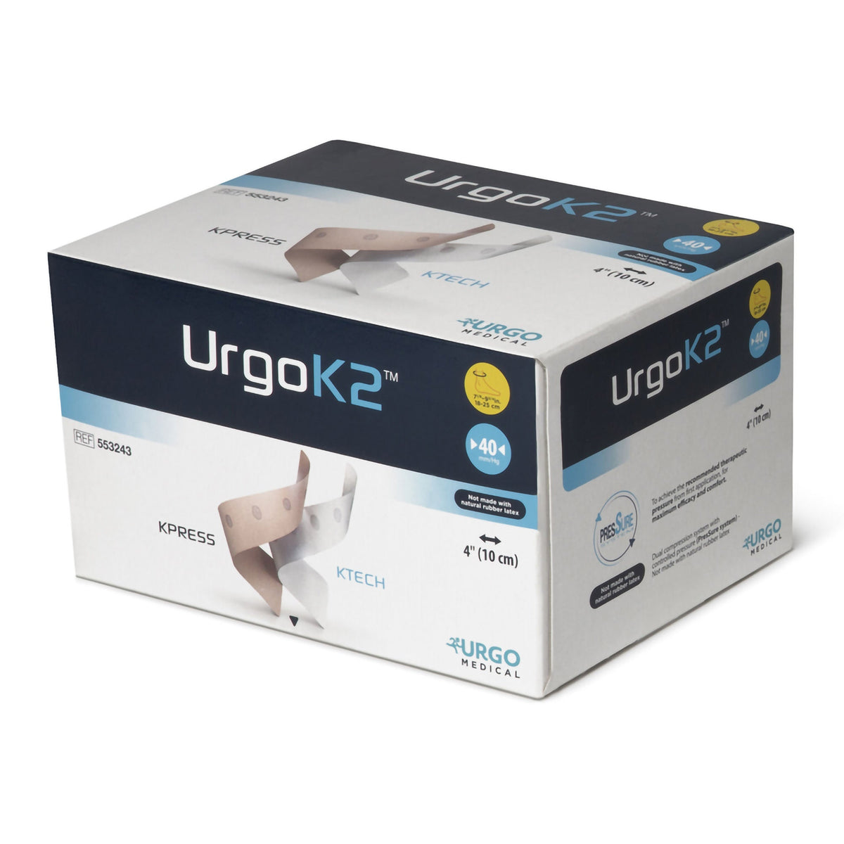 URGOK2™ Lite Two Layer Compression Bandage System, 40 mmHg, 4 Inch Wide, EA/1