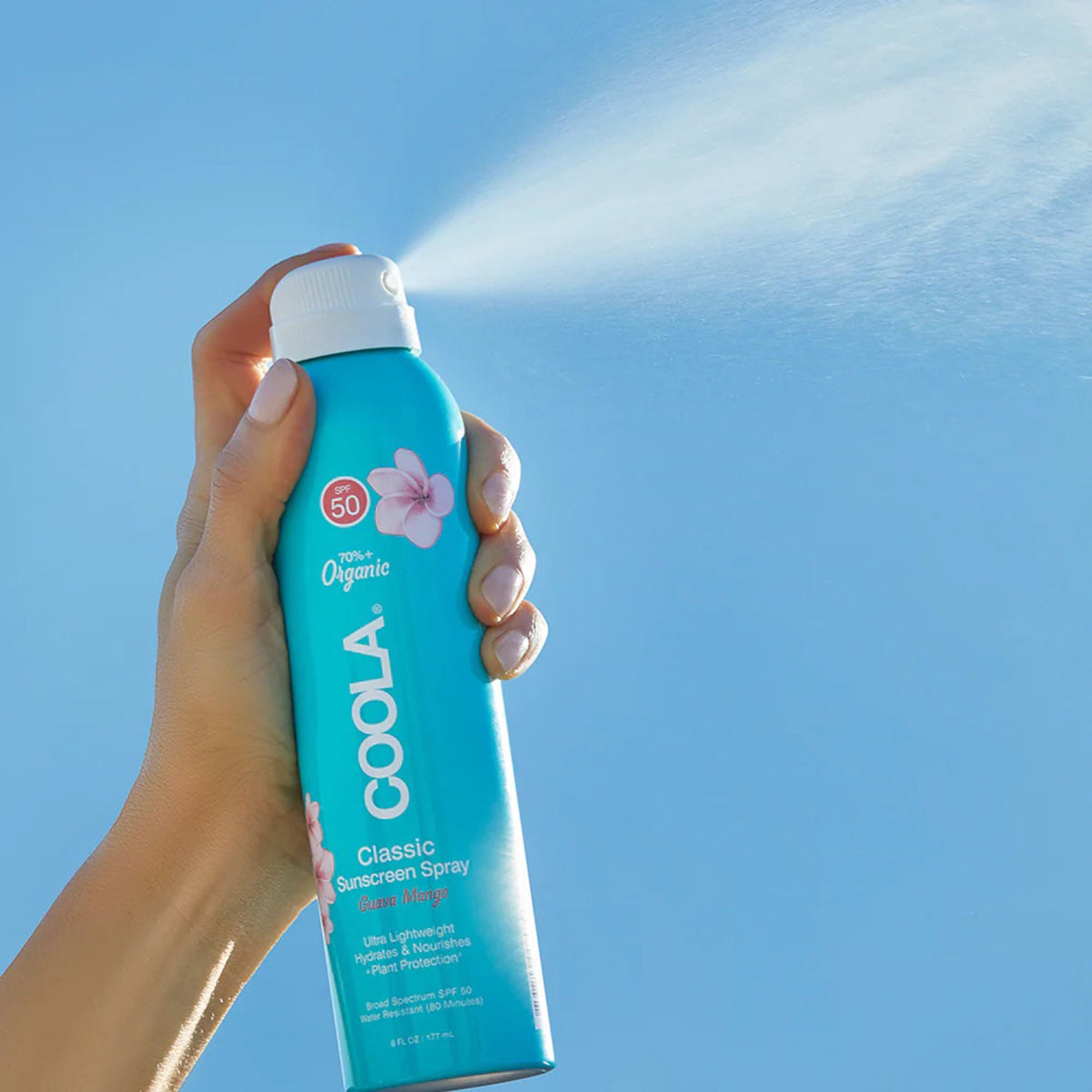 Coola® Classic Body Sunscreen Spray SPF 50 Guava Mano Scent, 6-ounce Aerosol Can