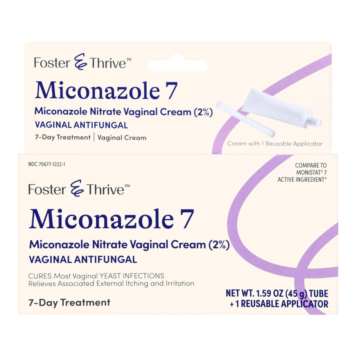 Foster & Thrive™ 2% Miconazole Vaginal Cream with Reusable Applicator, 7 Day, EA/1