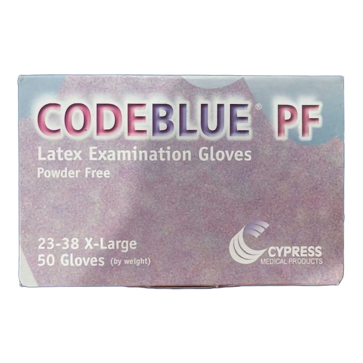 CodeBlue® PF Latex Extended Cuff Length Exam Glove, Extra Large, Blue, BX/1