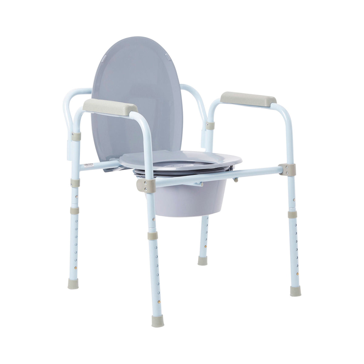 McKesson Folding, Fixed Arm, Steel Commode Chair, 17 – 23 Inch, EA/1