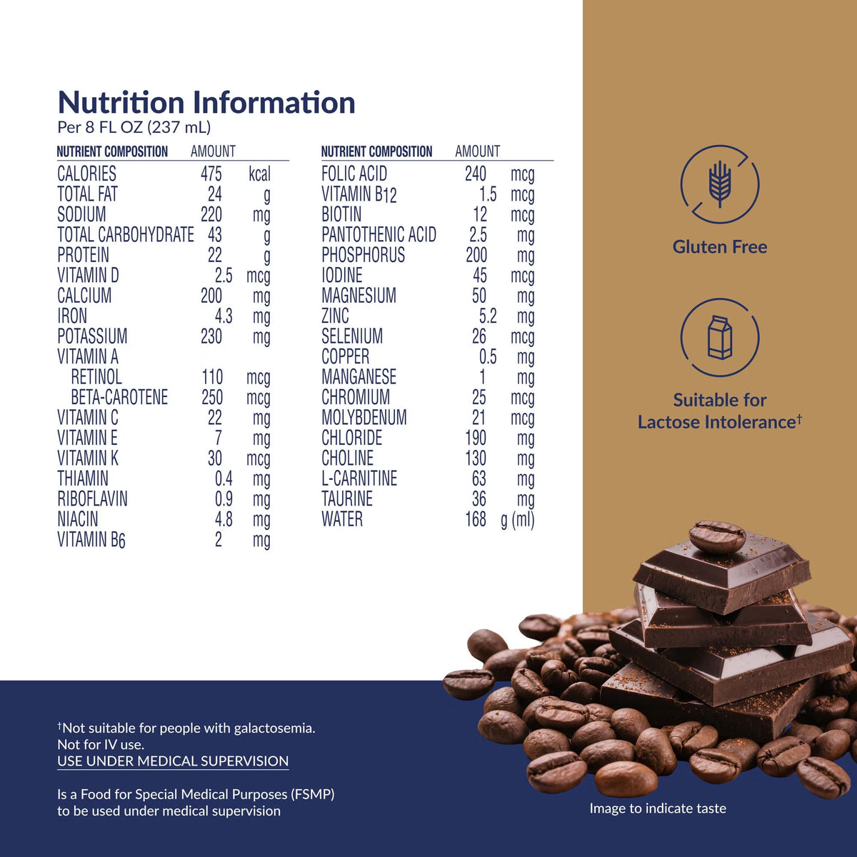 Novasource® Renal Café Mocha Formula for Patients on Dialysis, 8-ounce Carton