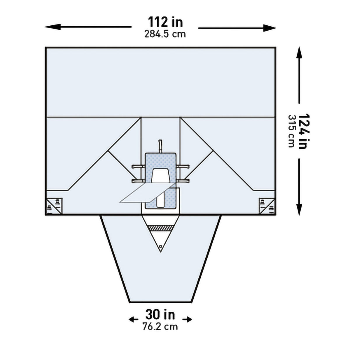 McKesson Sterile LAVH Laparotomy Drape, 112 x 30 x 124 Inch, CS/10