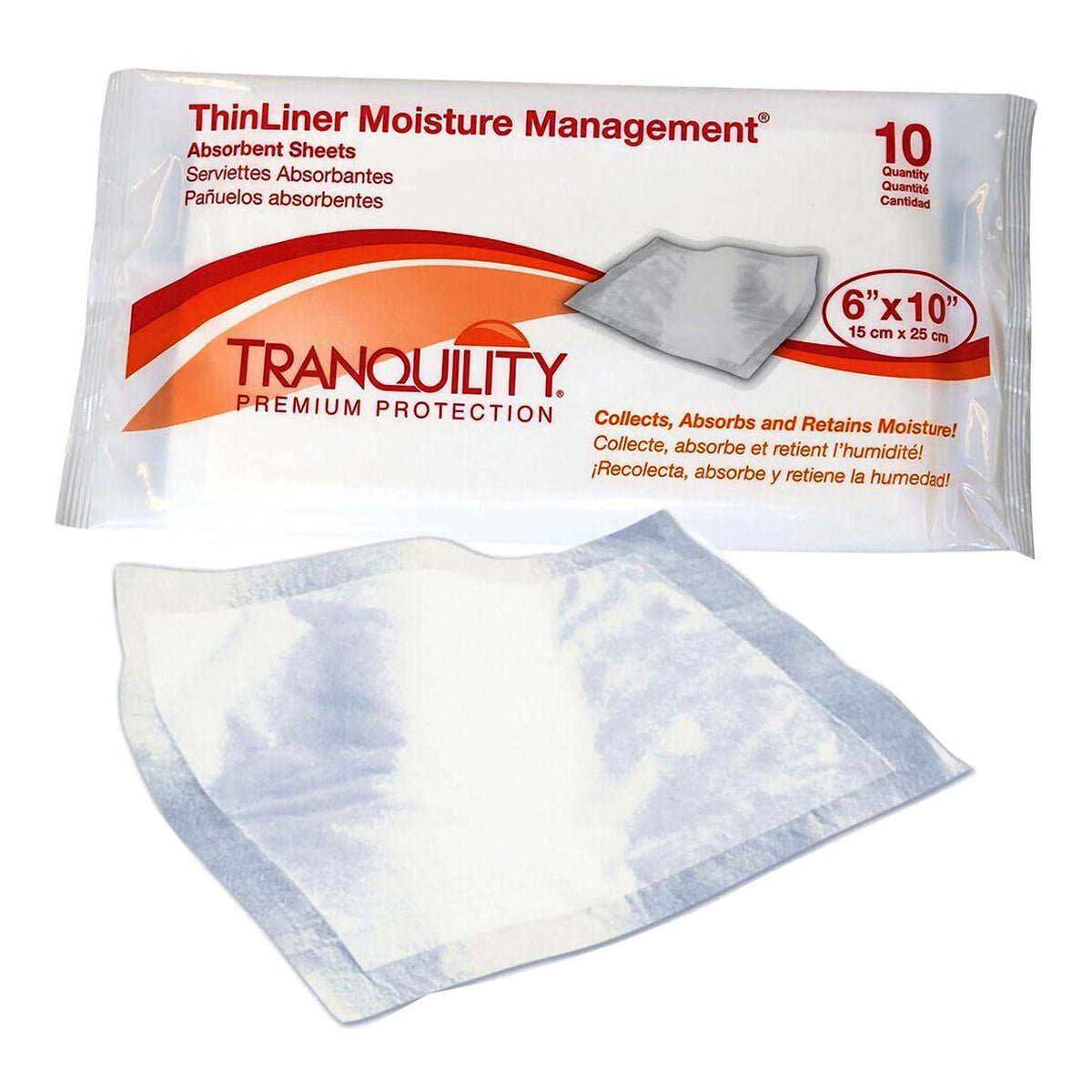 Tranquility ThinLiner® Skin Fold Pad, 6 x 10 Inch, PK/10