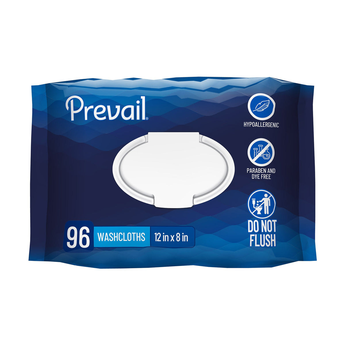 Prevail® Personal Cleansing Wipe, Soft Pack, Aloe, Vitamin E, 8 x 12 Inch, PK/96