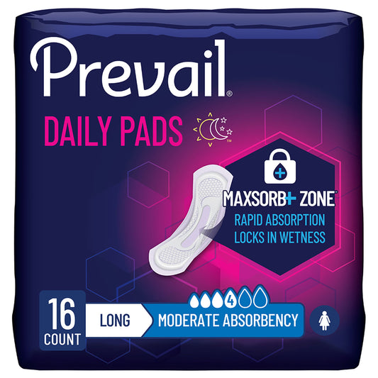 Prevail® Daily Pads Moderate Bladder Control Pad, 11-Inch Length