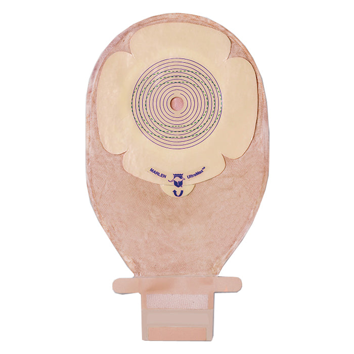 MegaMax 10" Flat, Extended Wear, One-Piece Drainable Pouch, Cut-To-Fit Starter Hole, Round Stoma Opening, Transparent