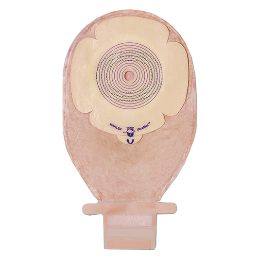 MegaMax 10" Flat, Extended Wear, One-Piece Drainable Pouch, Cut-To-Fit Starter Hole, Round Stoma Opening, Transparent