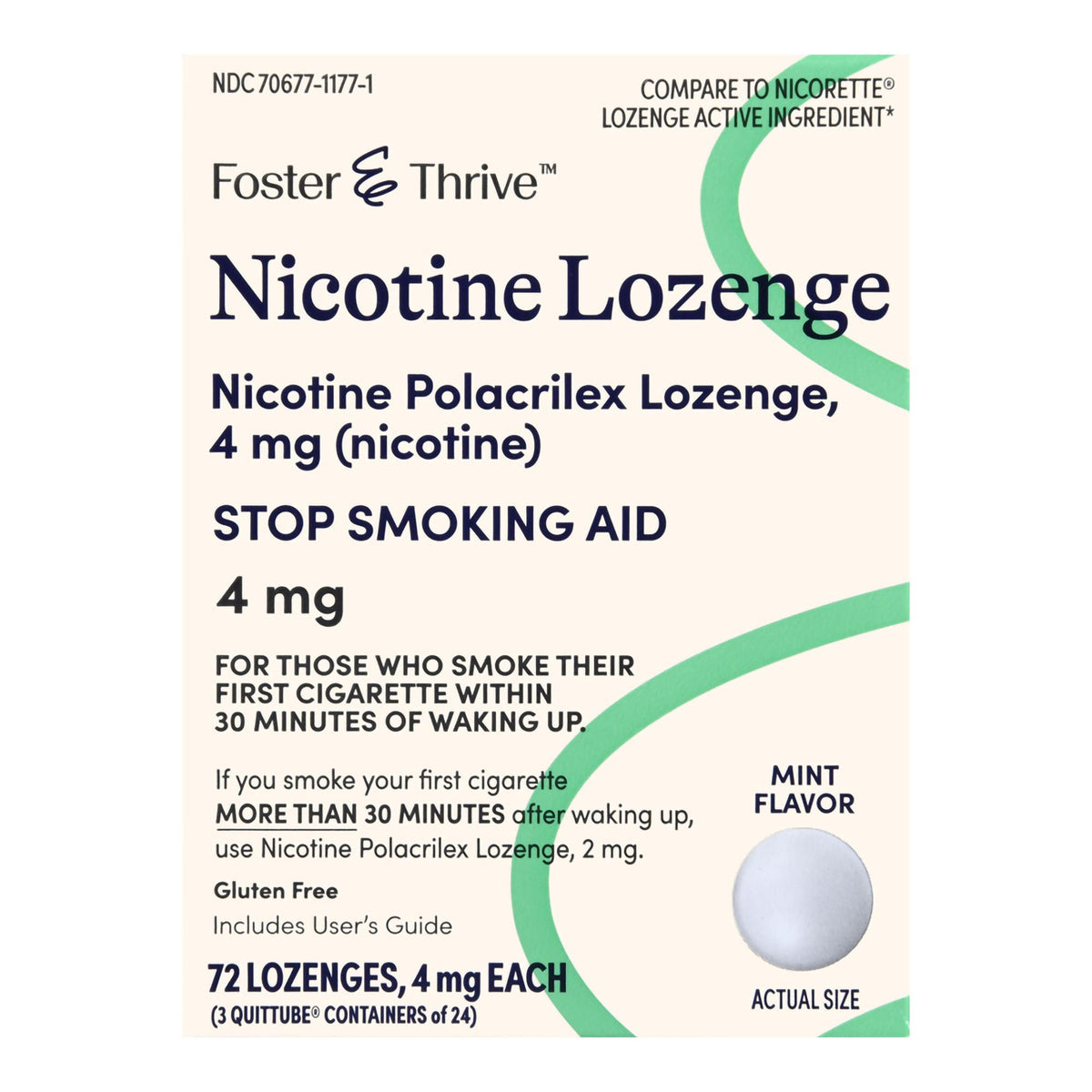 Foster & Thrive™ Nicotine Polacrilex 4 mg (Nicotine) Lozenges Mint, PK/1