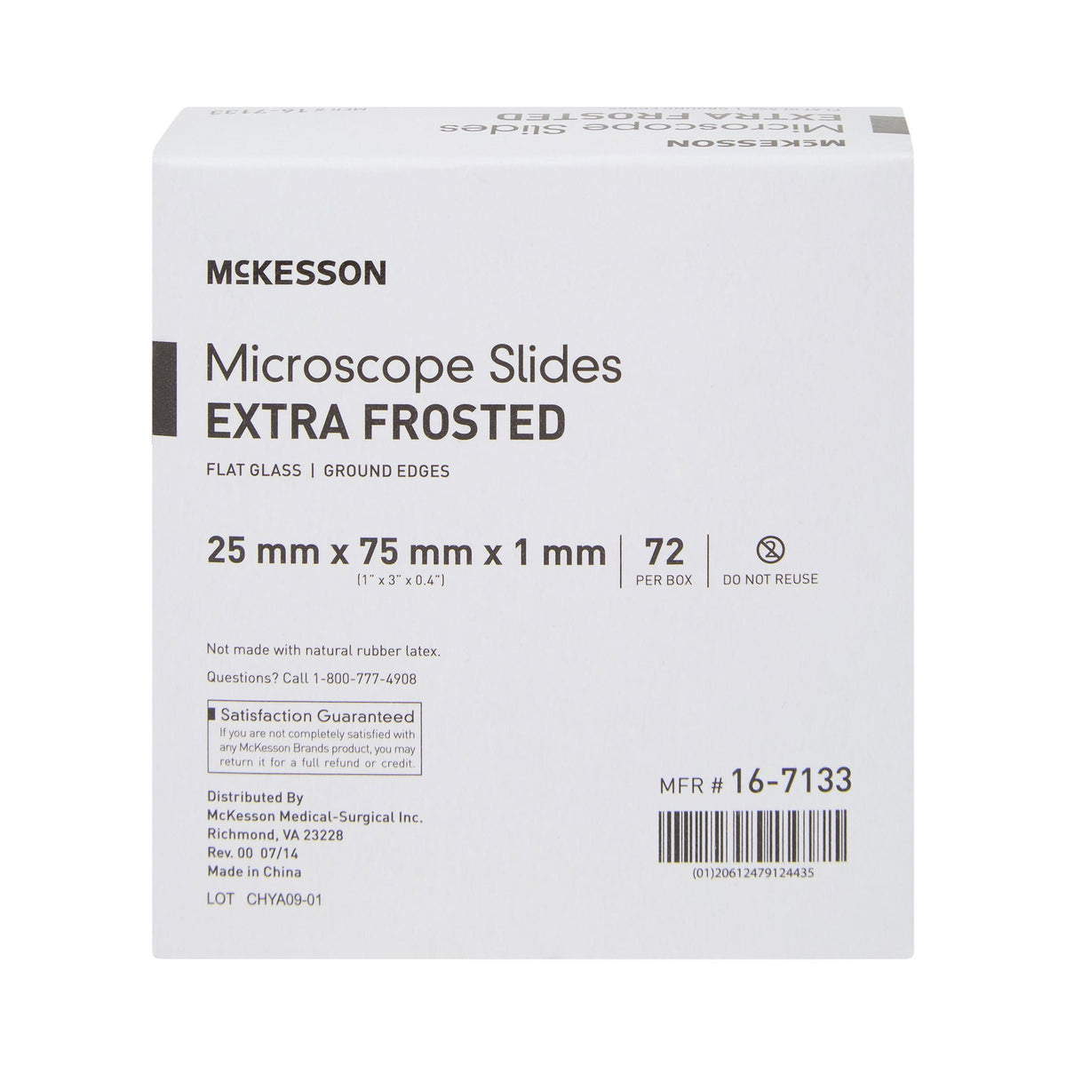 McKesson Glass Microscope Slide, 1 x 3 Inch x 1 mm, BX/1