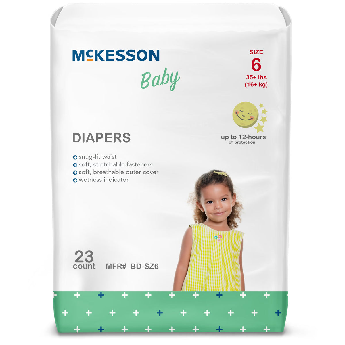 McKesson Baby Diaper, Size 6 for Toddlers weighing 35+ lbs., BG/1