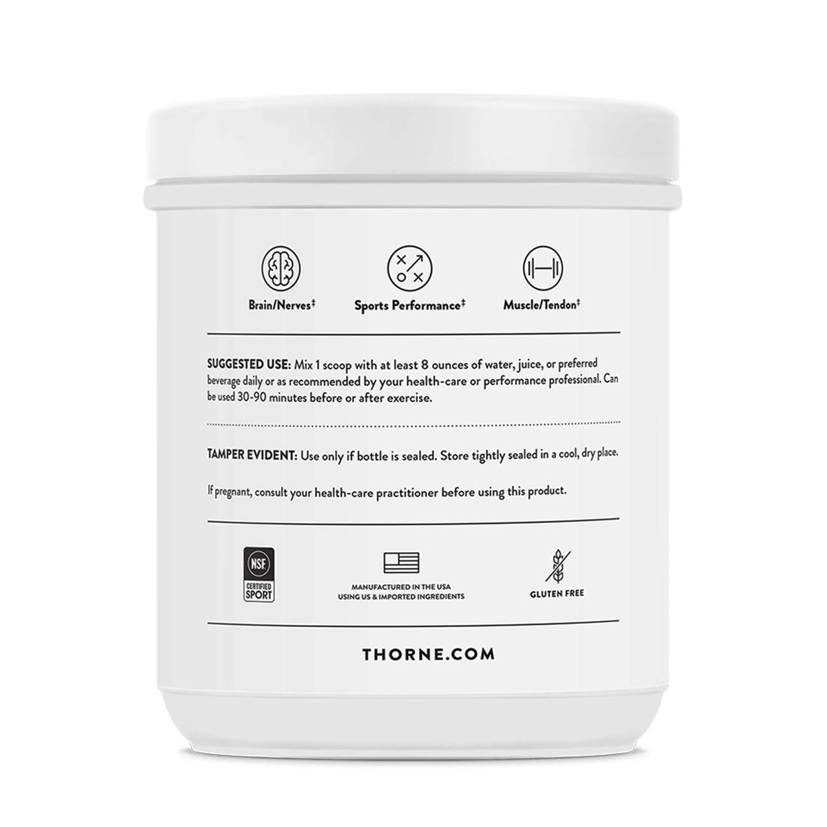 Oral Supplement THORNE® Creatine Strawberry Flavor Powder 13.1 oz. Canister