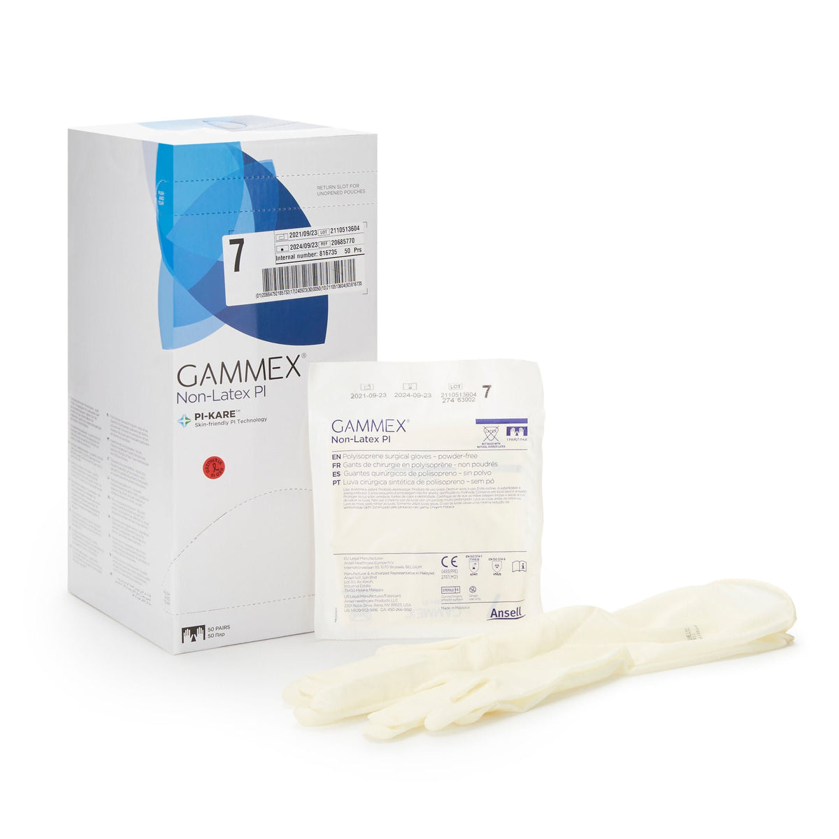 Gammex® Non-Latex PI Polyisoprene Surgical Glove, Size 7, White, CS/200
