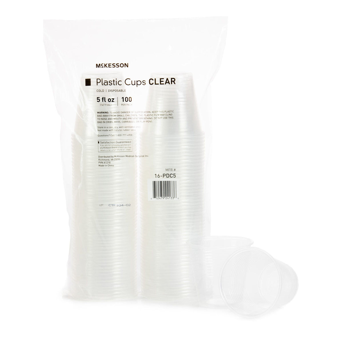 McKesson Polypropylene Drinking Cups, 5 oz, Clear, CS/2000