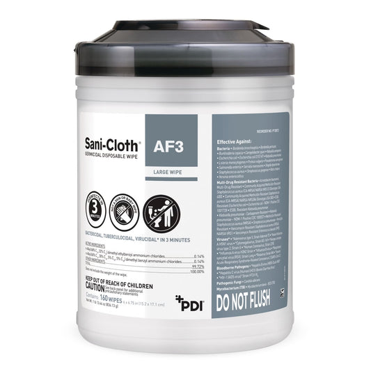 Sani-Cloth® AF3 Germicidal Large Disinfectant Wipes, Canister, 160 ct., CN/1