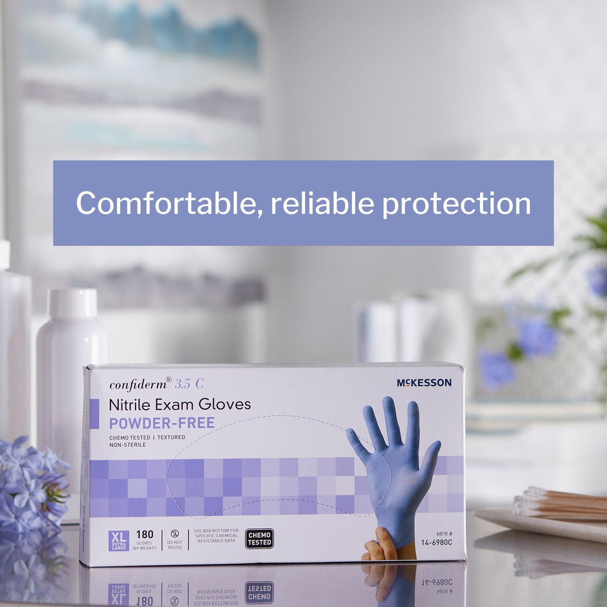 McKesson Confiderm® 3.5C Nitrile Exam Glove, Extra Large, Blue