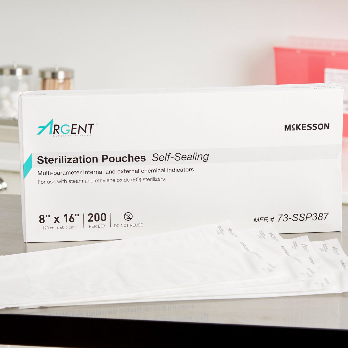 McKesson Argent® Sure-Check® Sterilization Pouch, 8 x 16 Inch, CS/5