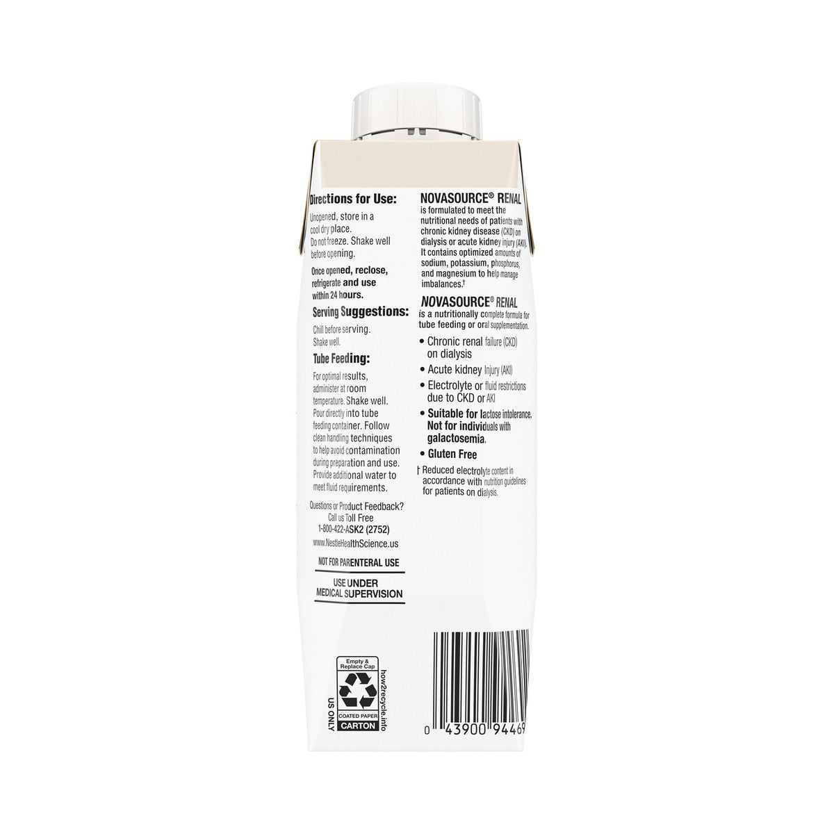 Novasource® Renal Café Mocha Formula for Patients on Dialysis, 8-ounce Carton