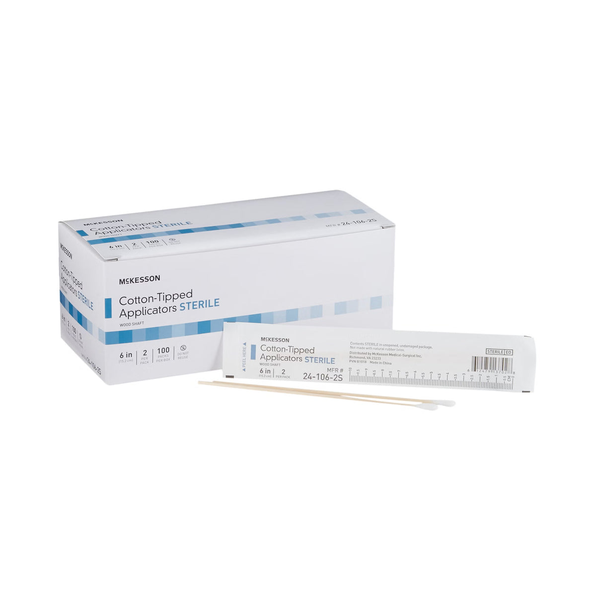 McKesson Cotton Tip Wood Shaft Swabsticks, 6-Inch Length, BX/100