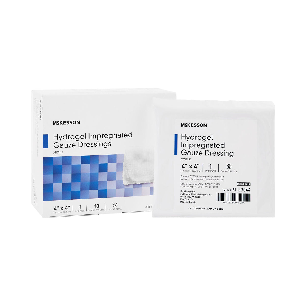 McKesson Hydrogel Gauze Dressing, 4 x 4 Inch, BX/10