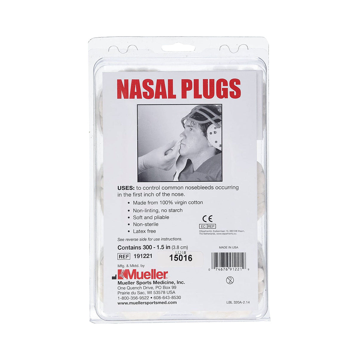 Mueller Sports Medicine Nasal Plug, 1.5 Inch