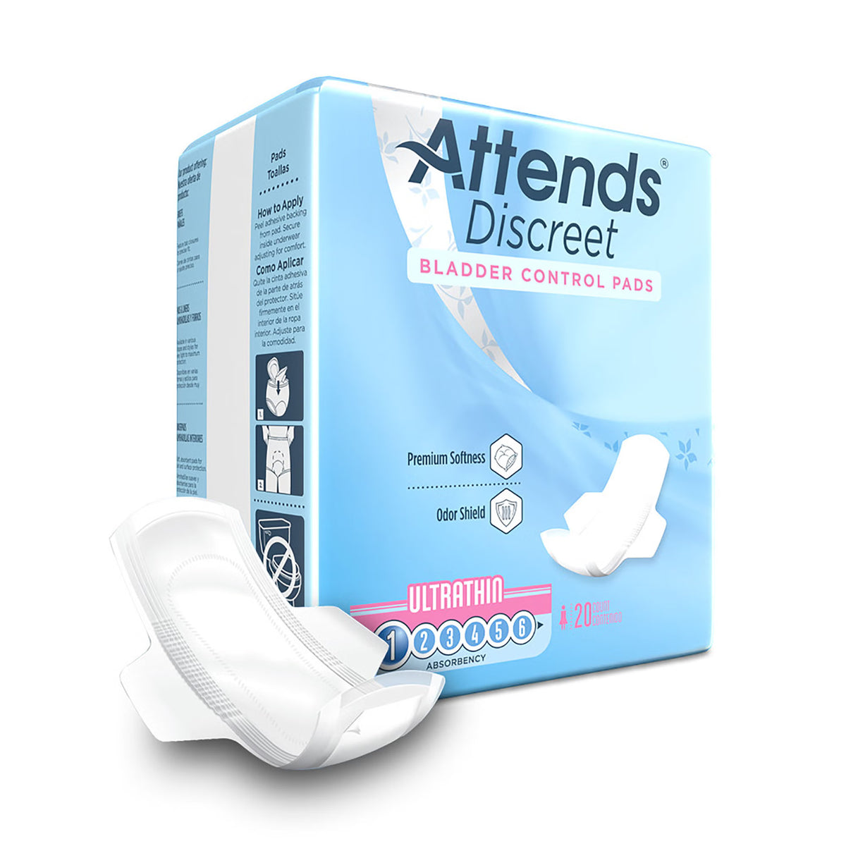 Attends® Discreet Women's Ultra Thin Bladder Control Pad, CS/480