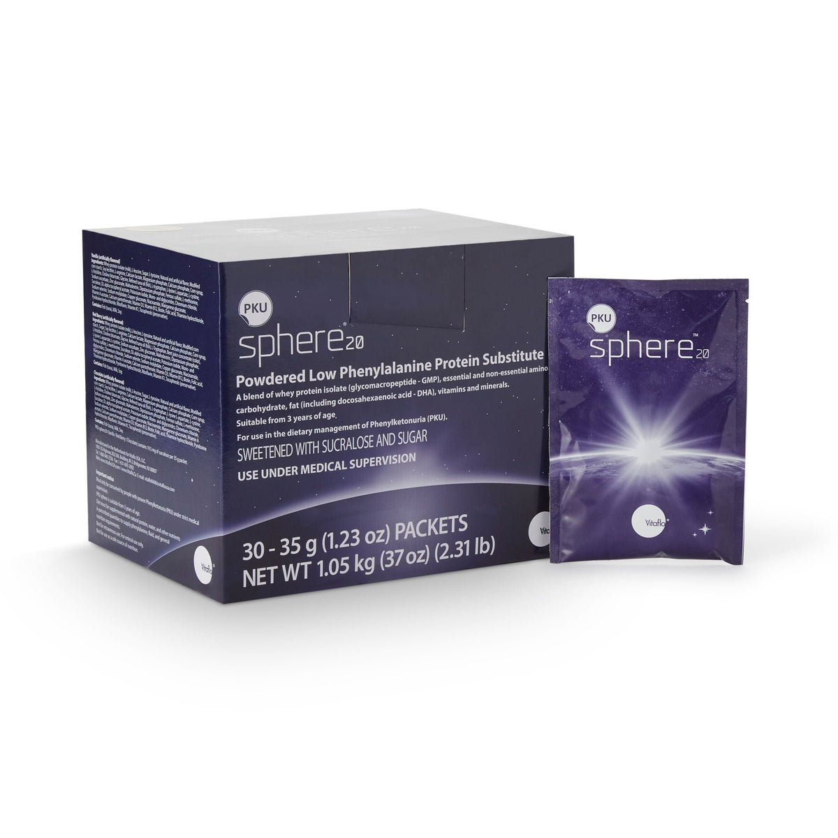 PKU sphere™ 20 Vanilla GMP-Based Formula for use in Dietary Management of PKU, EA/1