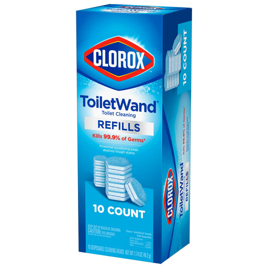 CLEANER, TOILET WAND CLOROX REFILL HEADS (10/PK 6PK/CT), PK/1