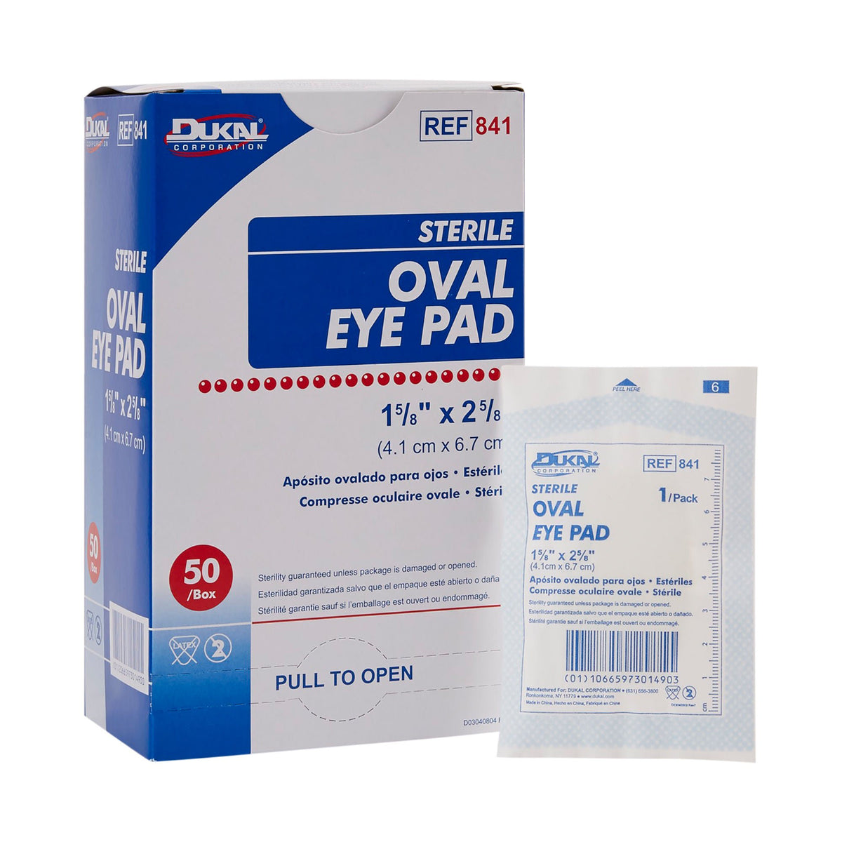 Dukal™ Small Eye Pad, 1-5/8 x 2-5/8 Inch Oval, CS/600