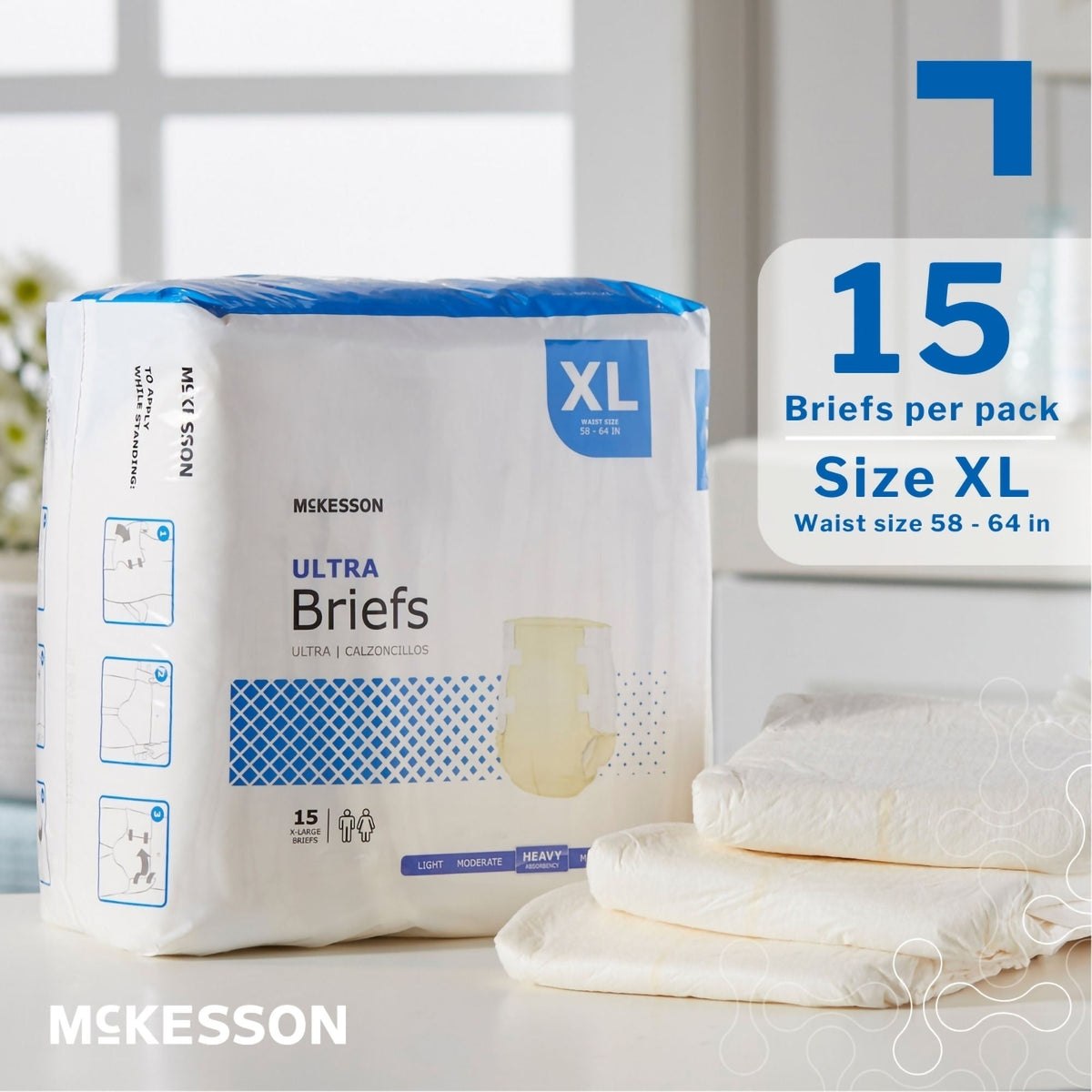 McKesson Ultra Heavy Absorbency Incontinence Brief, Extra Large