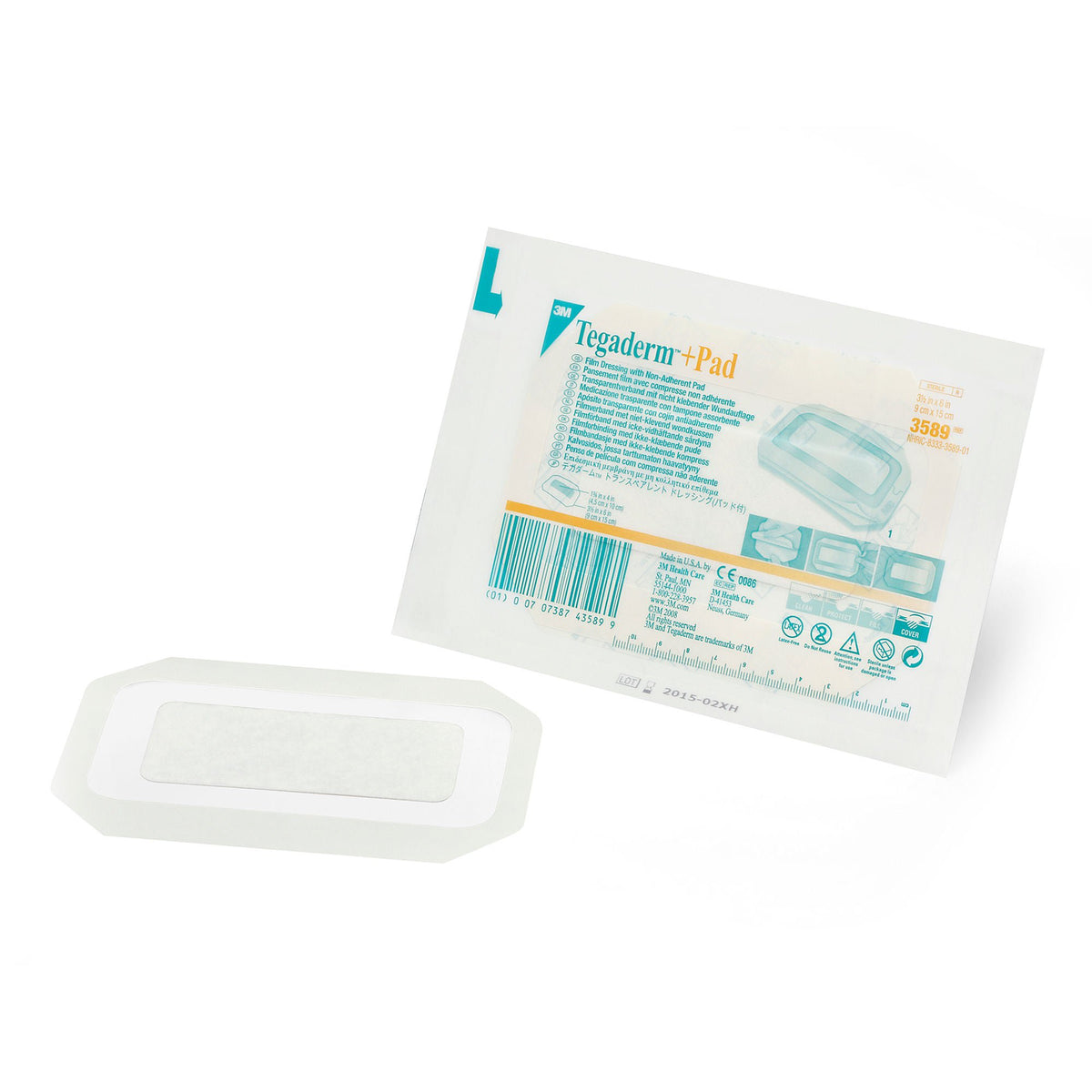 3M™ Tegaderm™ Transparent Film Dressing with Pad, 3-1/2 x 6 Inch, BX/25