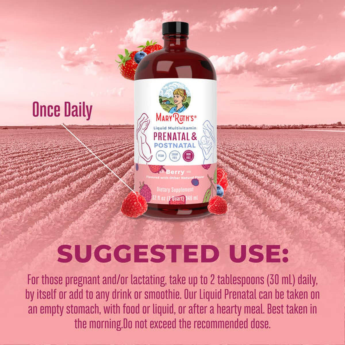 Mary Ruth's® Prenatal & Postnatal Liquid Multivitamin Liquid, Berry Flavor