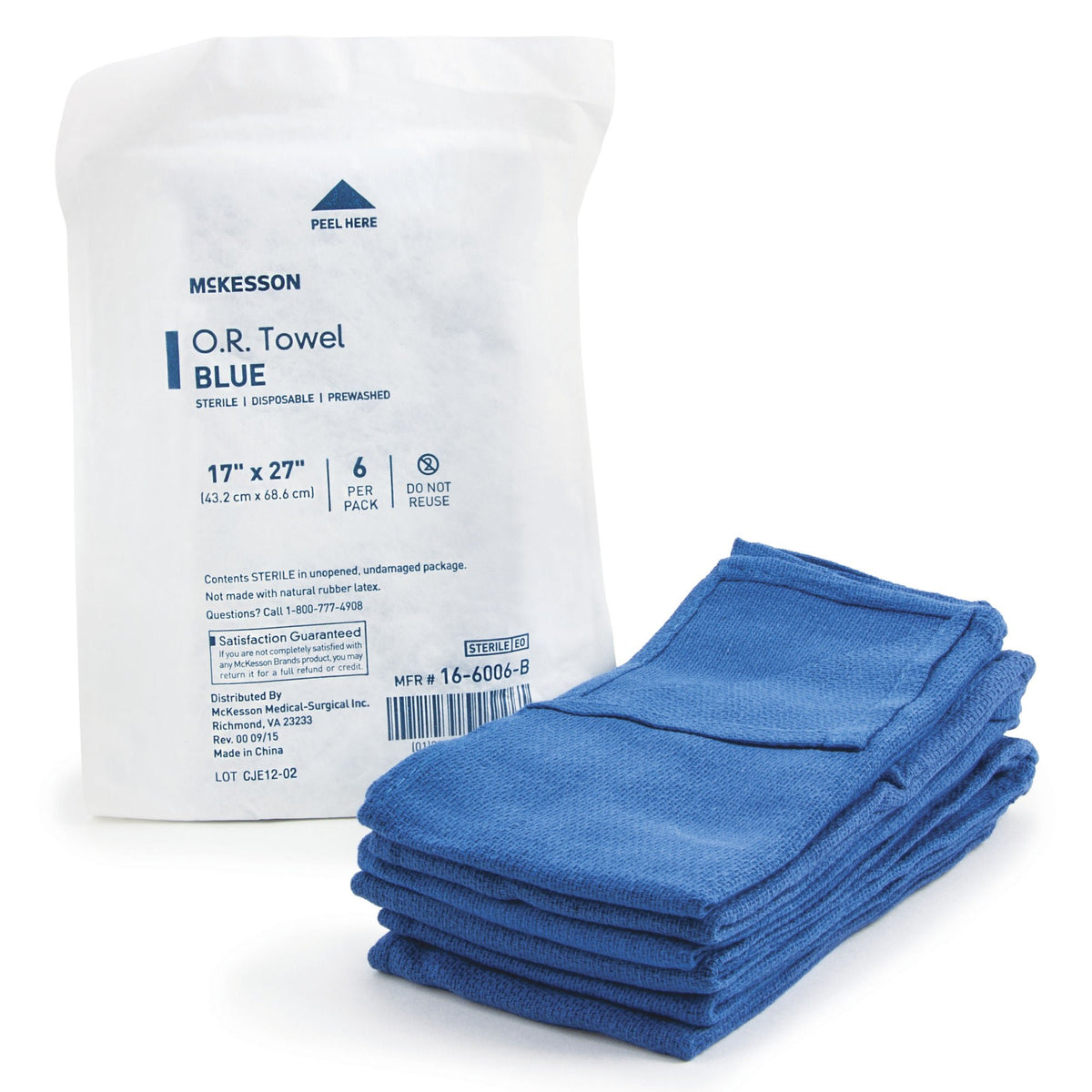 McKesson Sterile Blue O.R. Towel, 17 x 27 Inch, PK/1
