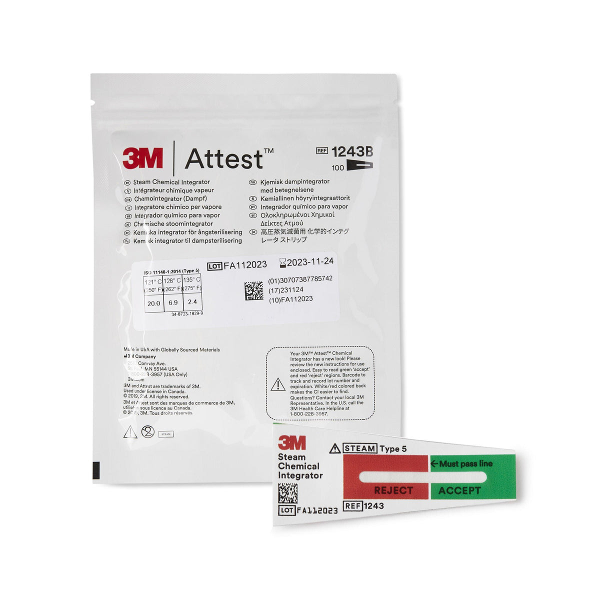 3M™ Attest™ Sterilization Chemical Integrator Strip, CS/1000