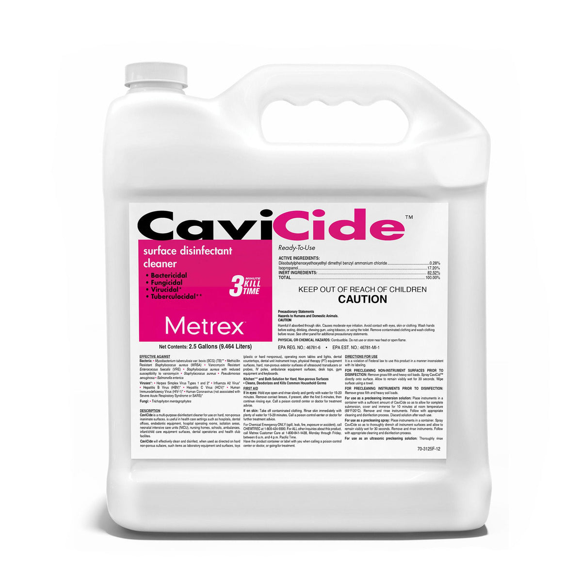 CaviCide Surface Disinfectant, Alcohol Based, 2.5-gallon jug, CS/2